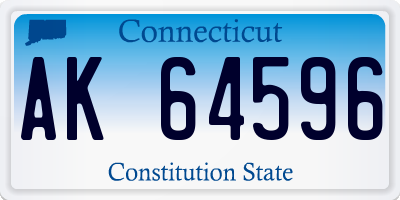 CT license plate AK64596