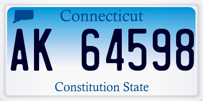 CT license plate AK64598