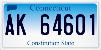 CT license plate AK64601