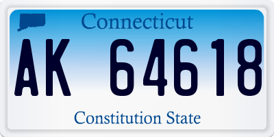 CT license plate AK64618
