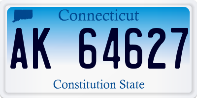 CT license plate AK64627