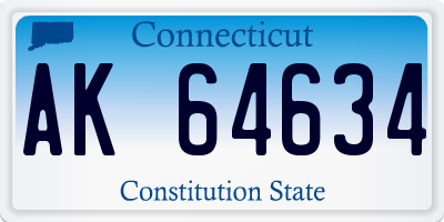 CT license plate AK64634