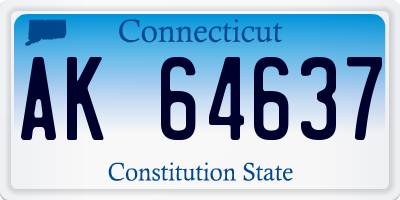CT license plate AK64637