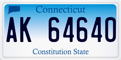 CT license plate AK64640