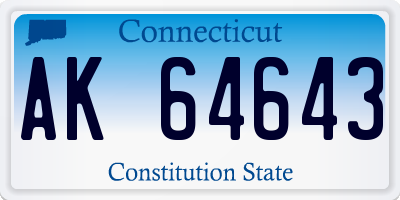 CT license plate AK64643
