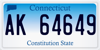 CT license plate AK64649