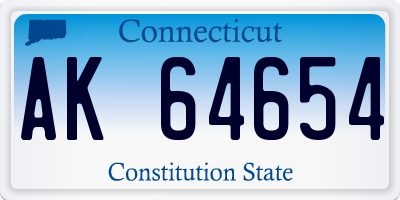CT license plate AK64654