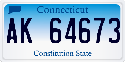 CT license plate AK64673