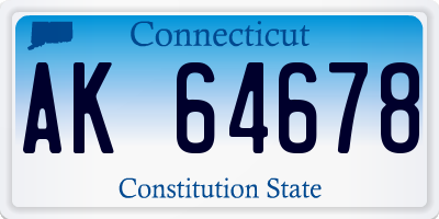 CT license plate AK64678