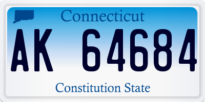 CT license plate AK64684
