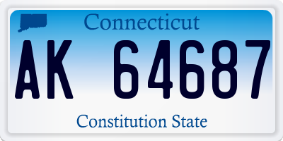 CT license plate AK64687