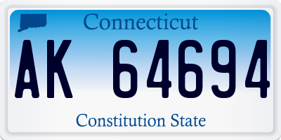 CT license plate AK64694