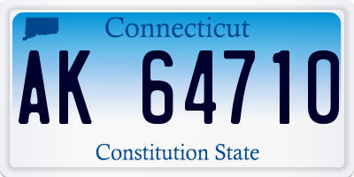 CT license plate AK64710