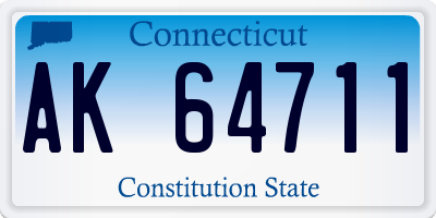 CT license plate AK64711