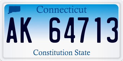 CT license plate AK64713