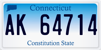 CT license plate AK64714