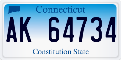 CT license plate AK64734