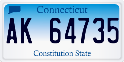CT license plate AK64735