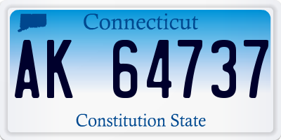 CT license plate AK64737