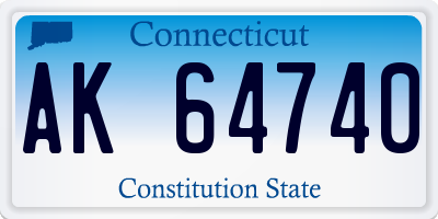 CT license plate AK64740
