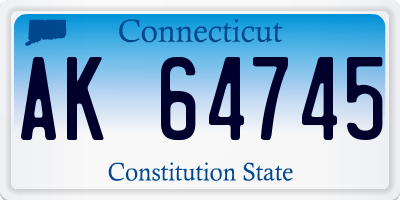 CT license plate AK64745