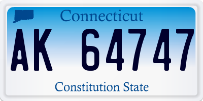 CT license plate AK64747