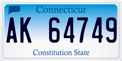 CT license plate AK64749