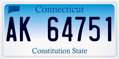 CT license plate AK64751