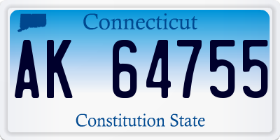 CT license plate AK64755