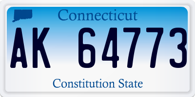 CT license plate AK64773