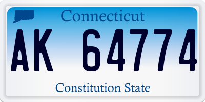 CT license plate AK64774