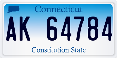 CT license plate AK64784