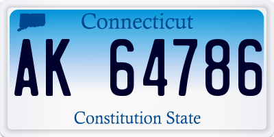 CT license plate AK64786