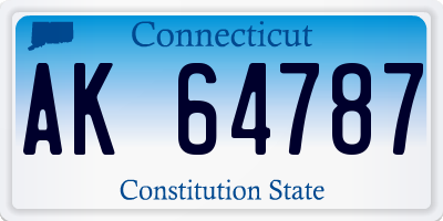 CT license plate AK64787