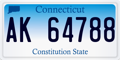 CT license plate AK64788