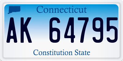 CT license plate AK64795