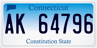 CT license plate AK64796
