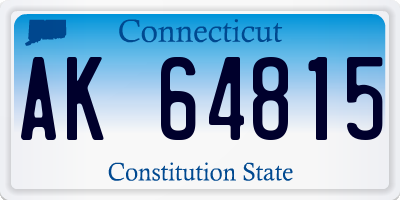 CT license plate AK64815