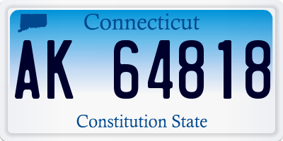 CT license plate AK64818