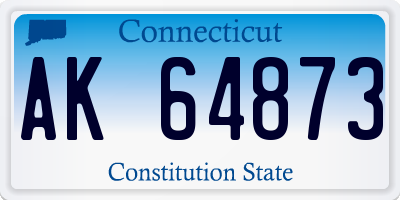 CT license plate AK64873