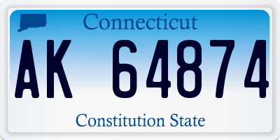 CT license plate AK64874