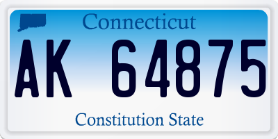 CT license plate AK64875