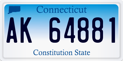 CT license plate AK64881