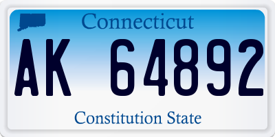 CT license plate AK64892