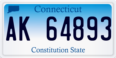 CT license plate AK64893