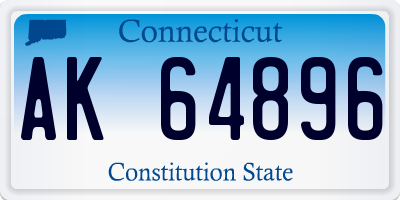 CT license plate AK64896
