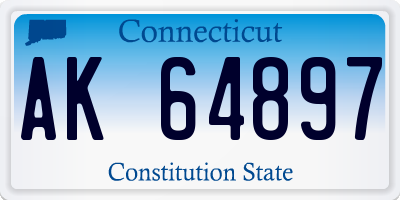 CT license plate AK64897
