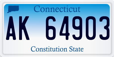 CT license plate AK64903