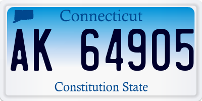 CT license plate AK64905