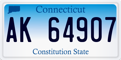CT license plate AK64907